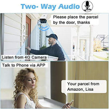 Load image into Gallery viewer, Security Camera Outdoor 3G/4G Cameras with 1080P for Night Vision 4G Cellular Camera with Motion Detection Alert for Home Security 4G Surveillance Cameras with 2 Way Audio for All 4G LTE Versions