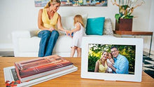 Load image into Gallery viewer, PhotoSpring (16GB) 10 inch WiFi Cloud Digital Picture Frame - Battery, Touch Screen, Plays Video and Photo Slideshows, HD IPS Display, iPhone & Android app (White - 15,000 Photos)