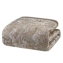Load image into Gallery viewer, Madison Park Essentials Brystol 24 Piece Room in a Bag Faux Silk Comforter Jacquard Paisley Design Matching Curtains Down Alternative Hypoallergenic All Season Bedding-Set, Queen(90"x90"), Blue