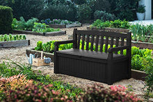 Load image into Gallery viewer, Keter Solana 70 Gallon Storage Bench Deck Box for Patio Furniture, Front Porch Decor and Outdoor Seating – Perfect to Store Garden Tools and Pool Toys, Grey