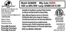 Load image into Gallery viewer, Guardian Technologies Germ Guardian HEPA Filter Air Purifier, UV Light Sanitizer, Eliminates Germs, Filters Allergies, Pollen, Smoke, Dust, Pets Mold Odors, 22 In 4-in-1 Air Purifier for Home AC4825W