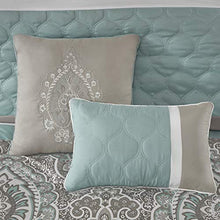 Load image into Gallery viewer, 510 Design Cozy Comforter Set-Transitional Damask Design All Season Down Alternative Bedding With Matching Shams, Decorative Pillow, Queen(90"x90"), Seafoam