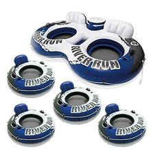 Load image into Gallery viewer, Intex River Run II Inflatable 2 Person Tube + 1 Person Inflatable Tube (4 Pack)