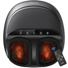 Load image into Gallery viewer, RENPHO Foot Massager Machine with Heat and Remote, Fathers Day Gifts, Shiatsu Deep Kneading, Delivers Relief for Tired Muscles and Plantar Fasciitis, Fits feet up to Men Size 12-Black