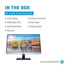 Load image into Gallery viewer, HP 24mh FHD Monitor - Computer Monitor with 23.8-Inch IPS Display (1080p) - Built-In Speakers and VESA Mounting - Height/Tilt Adjustment for Ergonomic Viewing - HDMI and DisplayPort - (1D0J9AA#ABA)