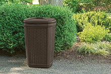Load image into Gallery viewer, Suncast 30 Gallon Resin Outdoor Hideaway Patio Trash Can, Java