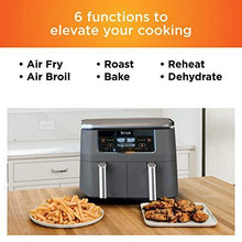 Load image into Gallery viewer, Ninja DZ201 Foodi 6-in-1 2-Basket Air Fryer with DualZone Technology, 8-Quart Capacity, and a Dark Grey Stainless Finish