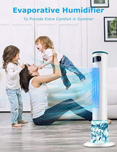 Load image into Gallery viewer, BREEZEWELL 2-in-1 Evaporative Air Cooler, 43" Tower Fan w/Cooling & Humidification Function, 1 Gallon Water Tank, 3 Wind Speeds, 4 Modes, 70°Oscillation, 15H Timer, Remote Control for Home & Office