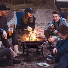 Load image into Gallery viewer, KINGSO Fire Pit, 22'' Fire Pits Outdoor Wood Burning Steel BBQ Grill Firepit Bowl with Mesh Spark Screen Cover Log Grate Wood Fire Poker for Camping Picnic Bonfire Patio Backyard Garden Beaches Park