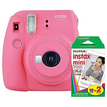 Load image into Gallery viewer, Fujifilm instax Mini 9 Instant Camera (Flamingo Pink) and instax Film Twin Pack (20 Exposures) Bundle Pink