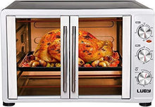 Load image into Gallery viewer, Luby Large Toaster Oven Countertop French Door Designed, 18 Slices, 14'' pizza, 20lb Turkey, Silver