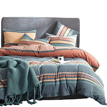 Load image into Gallery viewer, Joyreap 3 Pieces Duvet Cover Set, Premium Washed Cotton Comforter Cover, Rainbow Gray Duvet Cover with Zipper & Two Pillowcases, Ultra Soft, Breathable and for All Season (King, 104x90 inches)