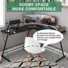 Load image into Gallery viewer, Mr IRONSTONE L-Shaped Desk 50.8" Computer Corner Desk, Home Gaming Desk, Office Writing Workstation with Large Monitor Stand, Space-Saving, Easy to Assemble, Black