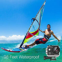 Load image into Gallery viewer, REMALI CaptureCam 4K Ultra HD and 12MP Waterproof Sports Action Camera Kit with Carrying Case, 3 Batteries, Dual Battery Charger, 2” LCD Screen, WiFi, Remote Control, and 21 Mounts and Accessories