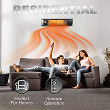 Load image into Gallery viewer, Dr. Infrared Heater 1500W carbon infrared heater indoor outdoor patio garage wall or ceiling Mount with remote, black