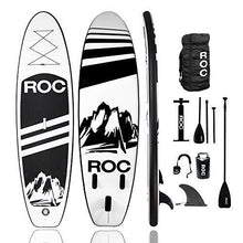 Load image into Gallery viewer, Roc Inflatable Stand Up Paddle Boards W Free Premium SUP Accessories & Backpack, Non-Slip Deck Bonus Waterproof Bag, Leash, Paddle and Hand Pump (Black)