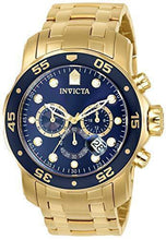 Load image into Gallery viewer, Invicta Men's Pro Diver Scuba 48mm Gold Tone Stainless Steel Chronograph Quartz Watch, Gold/Blue (Model: 0073)