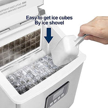 Load image into Gallery viewer, Euhomy Ice Maker Machine Countertop, 40Lbs/24H Auto Self-Cleaning, 24 pcs Ice Cube in 13 Mins, Portable Compact Ice Cube Maker, with Ice Scoop & Basket, Perfect for Home/Kitchen/Office/Bar (Silver)