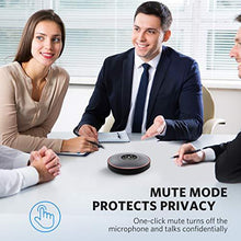 Load image into Gallery viewer, Bluetooth Speakerphone - eMeet M2 Gray Conference Speaker w/Dongle, Idea for Home Office 360º Voice Pickup 4 AI Echo & Noise Canceling Microphones, Skype USB Speakerphone AUX in/Out for up to 8 People