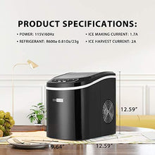 Load image into Gallery viewer, VIVOHOME Electric Portable Compact Countertop Automatic Ice Cube Maker Machine 26lbs/day Black