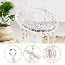 Load image into Gallery viewer, Ohuhu Hammock Chair Hanging Chair Swing with Soft Cushion & Durable Hanging Hardware Kit, 100% Cotton Rope Indoor Macrame Swing Chairs for Bedroom/Balcony, Christmas Idea Gifts for Girls Kids Birthday