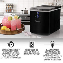 Load image into Gallery viewer, Igloo ICEB33BK Large-Capacity Automatic Portable Electric Countertop Ice Maker Machine, 33 Pounds in 24 Hours, 9 Ice Cubes Ready in 7 minutes, With Ice Scoop and Basket, Black
