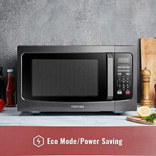 Load image into Gallery viewer, Toshiba EM131A5C-BS Microwave Oven with Smart Sensor Easy Clean Interior, ECO Mode and Sound On-Off, 1.2 Cu. ft, Black Stainless Steel