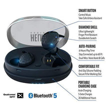 Load image into Gallery viewer, HELM True Wireless Bluetooth 5.0 Headphones, Earbuds, Audiophile HiFi Sound, Qualcomm aptX, Comfort Secure Fit, Sport Sweatproof, 6 Hrs Play Time +30 Hrs w/Charging Case, Dual Mics, Auto-Pairing
