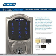 Load image into Gallery viewer, Schlage BE469ZP CAM 716 Schlage Connect Smart Deadbolt With Alarm Inbuilt Camelot Trim In Aged Bronze