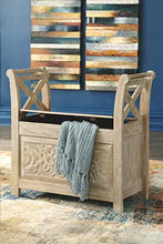 Load image into Gallery viewer, Signature Design by Ashley - Fossil Ridge Accent Bench - Carved Floral Pattern - Antique White