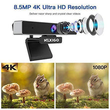 Load image into Gallery viewer, 4K Webcam with 5X Digital Zoom, 2021 NexiGo N950 Pro Webcam with 8.5MP Sony Senor and Dual Stereo Microphone, Light Correction for Zoom Skype MS Teams, Laptop MAC PC Desktop