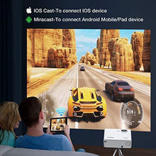 Load image into Gallery viewer, Projector, GooDee WiFi Mini Projector with Projector Screen, Synchronize Wireless Video Projector LED 1080p Full HD, Portable Home Movie Projector Compatible with TV Stick/DVD/USB, iOS/Android Phone