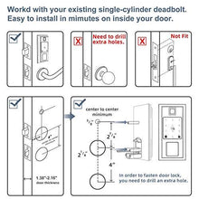 Load image into Gallery viewer, Security Smart Door Lock with Fingerprint Recognition, Oasbike Bluetooth Smart Door Lock, Touchscreen Keypad, Keyless Entry Door Lock Featuring Auto-Locking, Compatible with Alexa & Google Assistant