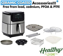 Load image into Gallery viewer, Yedi Evolution Air Fryer, 6.8 Quart, Stainless Steel, Ceramic Cooking Basket, with Deluxe Accessory Kit and Recipe Book