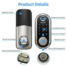 Load image into Gallery viewer, hornbill Deadbolt Lock, Smart Lock Front Door, Keyless Entry Door Lock Fingerprint Door Lock with Biometric Touchscreen Keypad, Digital WiFi Exterior Door Locks Work with Alexa and Google Assistant