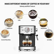 Load image into Gallery viewer, Espresso Machine 15 Bar Coffee Maker Espresso with Milk Frother Wand for Cappuccino, Latte, Mocha, Machiato, For Home Barista, 1100W, Black