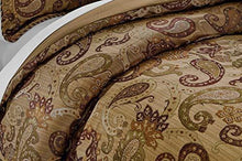 Load image into Gallery viewer, Adelle 7-Piece Paisley Jacquard Embroidered Comforter Bedding Set, Queen Size