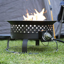 Load image into Gallery viewer, Bond Manufacturing 67836 54,000 BTU Aurora Camping, Backyard, Tailgating, Hunting and Patio. Locking Lid & Carry Handle Portable Steel Propane Gas Fire Pit Outdoor Firebowl, 18.5", Bronze