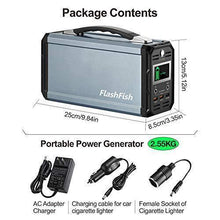 Load image into Gallery viewer, 300W Solar Generator, FlashFish 60000mAh Portable Power Station Camping Potable Generator, CPAP Battery Recharged by Solar Panel/Wall Outlet/Car, 110V AC Out/DC 12V /QC USB Ports for CPAP Camp Travel