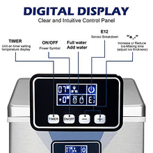 Load image into Gallery viewer, Euhomy Ice Maker Machine Countertop, 40Lbs/24H Auto Self-Cleaning, 24 pcs Ice Cube in 13 Mins, Portable Compact Ice Cube Maker, with Ice Scoop & Basket, Perfect for Home/Kitchen/Office/Bar (Silver)