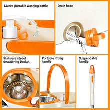 Load image into Gallery viewer, MASTERTOP Spin Mop and Bucket with Wringer Set, Floor Cleaning System, Easy Wring Foot Pedal, Stainless Steel Mop Handle, 5 Microfiber Refills, 5 Cleaning Clothes, Hardwood Laminate Tiles