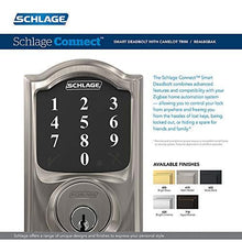 Load image into Gallery viewer, Schlage Connect Smart Deadbolt with Camelot trim in Satin Nickel, Zigbee Certified - BE468GBAK CAM 619