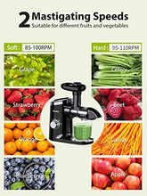 Load image into Gallery viewer, Slow Juicer,Aeitto Masticating Juicer,Juice Extractor,Cold Press Juicer with 2-Speed Modes,Juicer Machines with Reverse Function & Quiet Motor for Vegetables And Fruits,Easy to Clean with Brush