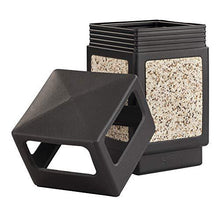 Load image into Gallery viewer, Safco Products Canmeleon Outdoor/Indoor Aggregate Panel Trash Can 9472NC, Black, Natural Stone Panels, Outdoor/Indoor Use, 38-Gallon Capacity