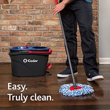 Load image into Gallery viewer, O-Cedar EasyWring RinseClean Microfiber Spin Mop & Bucket Floor Cleaning System with 2 Extra Refills, Grey