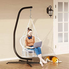 Load image into Gallery viewer, Greenstell Hammock Chair Macrame Swing with Cushion and Hanging Hardware Kits, Max 290 Lbs Hanging Cotton Rope Swing Chair, Comfortable Hanging Chairs for Indoor, Outdoor, Home, Patio, Yard (Beige)