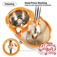 Load image into Gallery viewer, MASTERTOP Spin Mop and Bucket with Wringer Set, Floor Cleaning System, Easy Wring Foot Pedal, Stainless Steel Mop Handle, 5 Microfiber Refills, 5 Cleaning Clothes, Hardwood Laminate Tiles