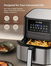 Load image into Gallery viewer, Innsky Air Fryer 5.8QT, 11-in-1 Stainless Steel Air Fryer Oven Dehydrator, Preheat, Delay Start & Keep Warm, 7 Food Presets, 1700W Oilless Cooker for Roast, Bake, Grill, LED Touchscreen, Recipes Book