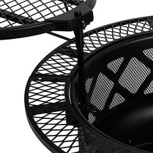 Load image into Gallery viewer, BALI OUTDOORS Wood Burning Fire Pit Backyard with Cooking Grill, 32in, Black, 24in