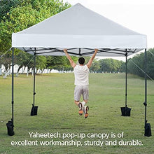 Load image into Gallery viewer, YAHEETECH Pop Up Canopy Tent, Commercial Instant Shelter Tent, Heavy Duty Event Tent Pavilion, Portable Waterproof Canopy Folding, Wheeled Bag, Canopy Sandbags x4, Tent Stakesx4, 10x10 FT (White)